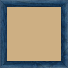 Cadre bois profil arrondi en pente plongeant largeur 2.4cm couleur bleu finition vernis brillant,veine du bois  apparent (pin) , - 20x20