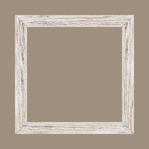 Cadre bois profil arrondi en pente plongeant largeur 2.4cm couleur blanchie frotté effet nature - 60x90