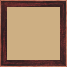 Cadre bois profil arrondi en pente plongeant largeur 2.4cm couleur bordeaux effet ressuyé, angle du cadre extérieur filet naturel - 70x90