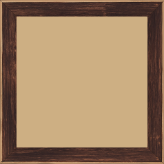 Cadre bois profil arrondi en pente plongeant largeur 2.4cm couleur marron effet ressuyé, angle du cadre extérieur filet naturel - 15x21
