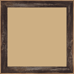 Cadre bois profil arrondi en pente plongeant largeur 2.4cm couleur noir ébène effet ressuyé, angle du cadre extérieur filet naturel - 30x30