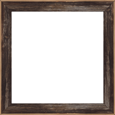 Cadre bois profil arrondi en pente plongeant largeur 2.4cm couleur noir ébène effet ressuyé, angle du cadre extérieur filet naturel - 61x46