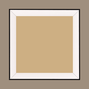 Cadre bois profil arrondi en pente plongeant largeur 2.4cm couleur crème satiné,veine du bois  apparent (pin) , angle du cadre extérieur filet noir - 21x29.7