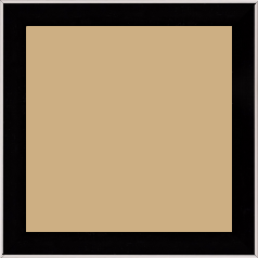 Cadre bois profil arrondi en pente plongeant largeur 2.4cm couleur noir satiné,veine du bois  apparent (pin) , angle du cadre extérieur filet argent chromé - 15x21