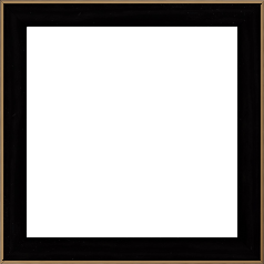 Cadre bois profil arrondi en pente plongeant largeur 2.4cm couleur noir satiné,veine du bois  apparent (pin) , angle du cadre extérieur filet or chromé - 29.7x42