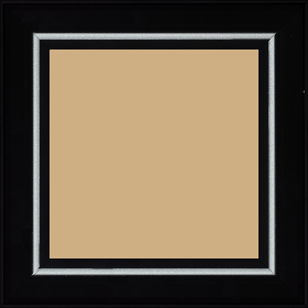 Cadre bois profil pente largeur 4.5cm de couleur noir mat filet argent - 80x100