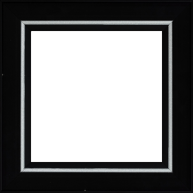 Cadre bois profil pente largeur 4.5cm de couleur noir mat filet argent - 61x46