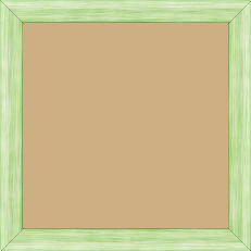 Cadre bois profil incurvé largeur 2.1cm couleur vert pomme effet blanchi - 60x60