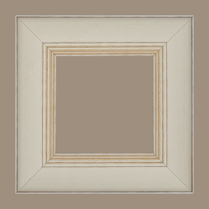Cadre bois profil incurvé largeur 8cm couleur blanchie - 84.1x118.9