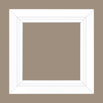 Cadre bois profil pente largeur 4.5cm de couleur blanc mat filet blanc - 30x40