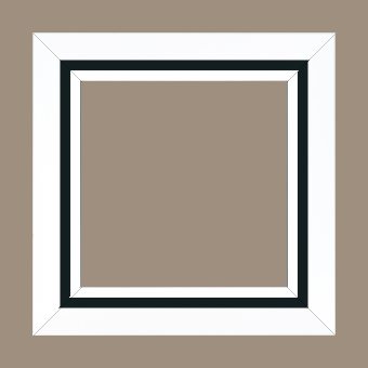 Cadre bois profil pente largeur 4.5cm de couleur blanc mat filet noir