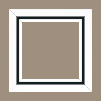 Cadre bois profil pente largeur 4.5cm de couleur blanc mat filet noir - 61x38