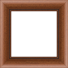 Cadre bois profil arrondi largeur 4.7cm couleur marron ton bois satiné rehaussé d'un filet noir - 59.4x84.1