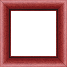 Cadre bois profil arrondi largeur 4.7cm couleur rouge cerise satiné rehaussé d'un filet noir - 100x81