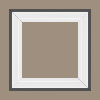 Caisse bois caisse américaine profil escalier largeur 4.4cm blanc mat filet gris  (spécialement conçu pour les châssis d'une épaisseur jusqu’à 2.5cm )