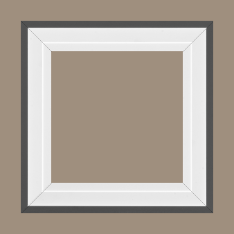Caisse bois caisse américaine profil escalier largeur 4.4cm blanc mat filet gris  (spécialement conçu pour les châssis d'une épaisseur jusqu’à 2.5cm ) - 41x24