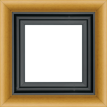 Caisse bois profil arrondi largeur 4.7cm couleur jaune tournesol satiné rehaussé d'un filet noir + bois caisse américaine profil escalier largeur 4.4cm noir mat   (spécialement conçu pour les châssis d'une épaisseur jusqu’à 2.5cm ) largeur total du cadre : 8.3cm