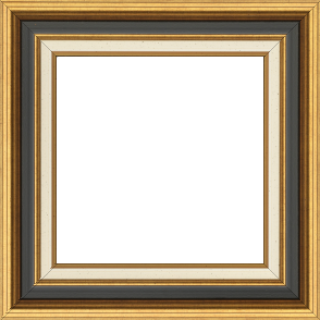 Cadre bois largeur 5.2cm or gorge noire  marie louise crème filet or intégrée - 27x16 Cadre bois largeur 5.2cm or gorge noire  marie louise crème filet or intégrée - 27x16
