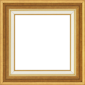 Cadre bois largeur 5.2cm or gorge or  marie louise crème filet or intégrée - 34x46 Cadre bois largeur 5.2cm or gorge or  marie louise crème filet or intégrée - 34x46