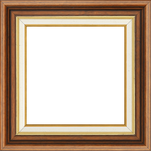 Cadre bois largeur 5.2cm marron rustique  marie louise crème filet or intégrée - 34x46 Cadre bois largeur 5.2cm marron rustique  marie louise crème filet or intégrée - 34x46