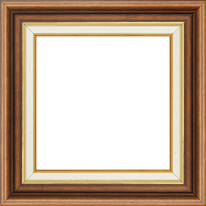 Cadre bois largeur 5.2cm marron rustique  marie louise crème filet or intégrée - 27x16 Cadre bois largeur 5.2cm marron rustique  marie louise crème filet or intégrée - 27x16