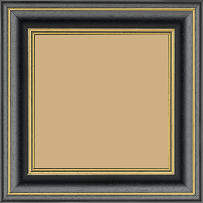 Cadre bois profil bombé largeur 5cm couleur noir satiné filet or - 40x60 Cadre bois profil bombé largeur 5cm couleur noir satiné filet or - 40x60