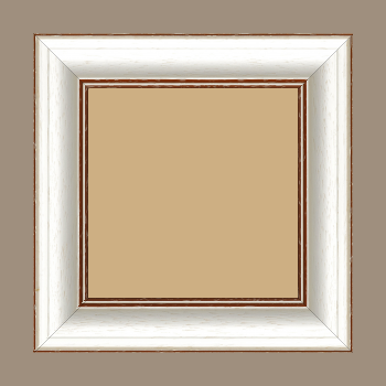 Cadre bois profil bombé largeur 5cm couleur blanchie satiné filet marron foncé - 50x100 Cadre bois profil bombé largeur 5cm couleur blanchie satiné filet marron foncé - 50x100