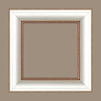 Cadre bois profil bombé largeur 5cm couleur blanchie satiné filet marron foncé - 59.4x84.1 Cadre bois profil bombé largeur 5cm couleur blanchie satiné filet marron foncé - 59.4x84.1
