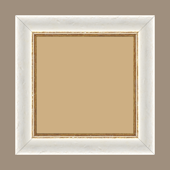 Cadre bois profil incurvé largeur 4.2cm couleur blanchie antique filet or - 40x60 Cadre bois profil incurvé largeur 4.2cm couleur blanchie antique filet or - 40x60