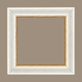 Cadre bois profil incurvé largeur 4.2cm couleur blanchie antique filet or - 15x21