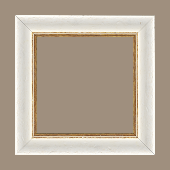 Cadre bois profil incurvé largeur 4.2cm couleur blanchie antique filet or - 59.4x84.1 Cadre bois profil incurvé largeur 4.2cm couleur blanchie antique filet or - 59.4x84.1