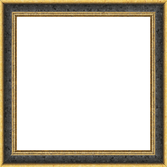 Cadre bois profil incurvé largeur 2.4cm  or antique gorge noir filet perle or - 24x30 Cadre bois profil incurvé largeur 2.4cm  or antique gorge noir filet perle or - 24x30