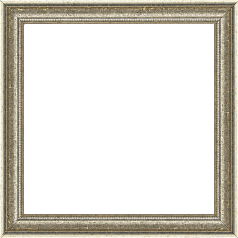 Cadre bois profil incurvé largeur 2.4cm  argent antique gorge argent filet perle or - 40x50 Cadre bois profil incurvé largeur 2.4cm  argent antique gorge argent filet perle or - 40x50