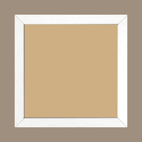 Cadre bois profil plat largeur 2cm hauteur 3.3cm couleur blanc satiné (aussi appelé cache clou) - 60x60