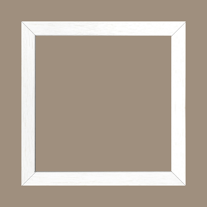 Cadre bois profil plat largeur 2cm hauteur 3.3cm couleur blanc satiné (aussi appelé cache clou) - 60x80