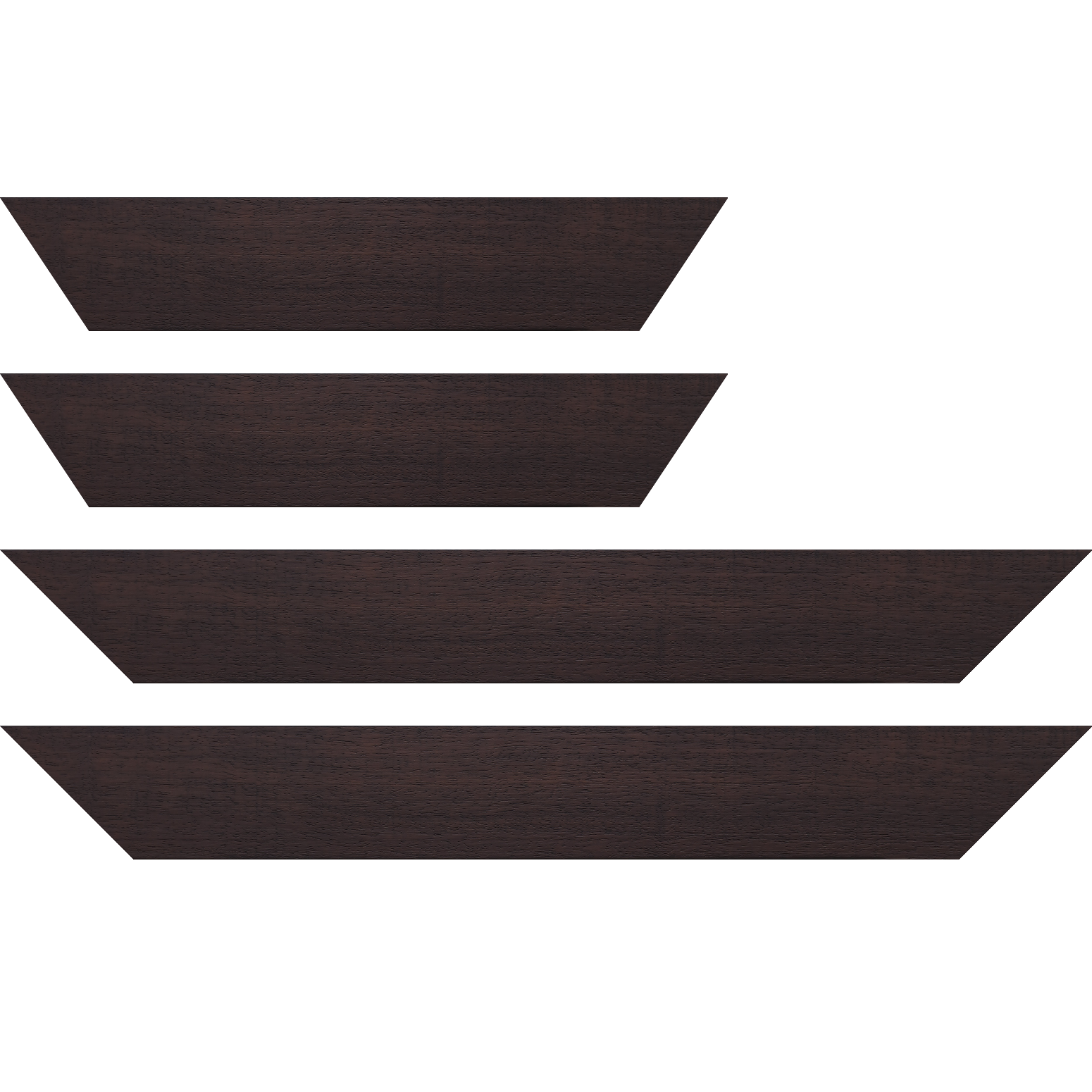 Baguette bois profil plat largeur 5.9cm couleur marron foncé satiné