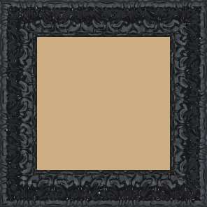 Cadre bois profil incurvé largeur 5.3cm couleur noir laqué style baroque - 21x29.7