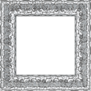 Cadre bois profil incurvé largeur 5.3cm couleur argent chromé  style baroque - 80x100 Cadre bois profil incurvé largeur 5.3cm couleur argent chromé  style baroque - 80x100