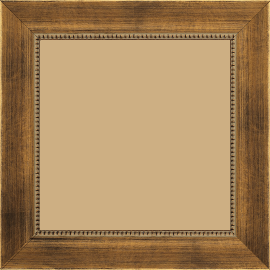 Cadre bois profil incurvé largeur 4cm or cuivre  filet perle - 70x100