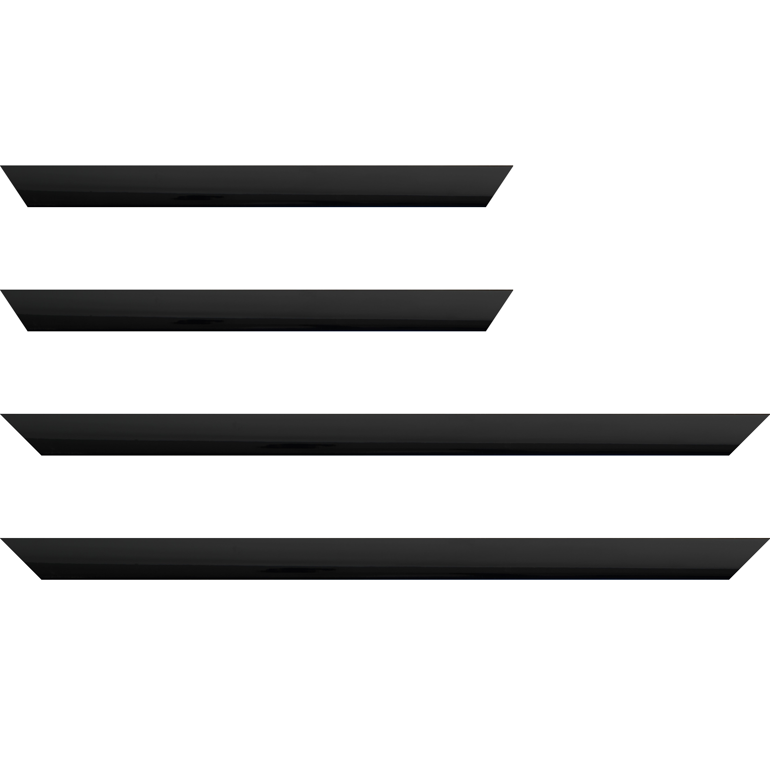 Baguette bois profil méplat largeur 2.3cm couleur noir laqué