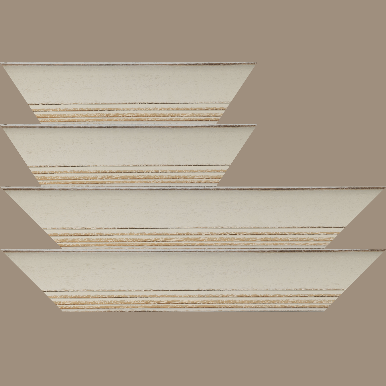 Baguette bois profil incurvé largeur 8cm couleur blanchie