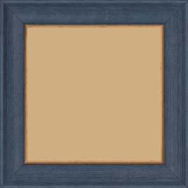 Cadre bois profil incurvé largeur 3.9cm couleur bleu pétrole  satiné filet or - 40x60 Cadre bois profil incurvé largeur 3.9cm couleur bleu pétrole  satiné filet or - 40x60