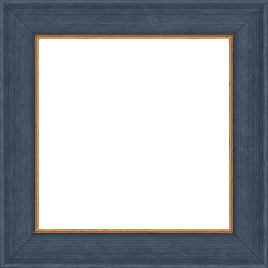 Cadre bois profil incurvé largeur 3.9cm couleur bleu pétrole  satiné filet or - 59.4x84.1 Cadre bois profil incurvé largeur 3.9cm couleur bleu pétrole  satiné filet or - 59.4x84.1