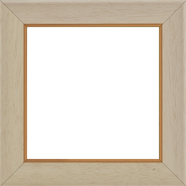 Cadre bois profil incurvé largeur 3.9cm couleur crème satiné filet or - 30x30 Cadre bois profil incurvé largeur 3.9cm couleur crème satiné filet or - 30x30