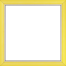 Cadre bois profil incurvé largeur 1.9cm de couleur jaune tonique filet intérieur blanchi - 60x60