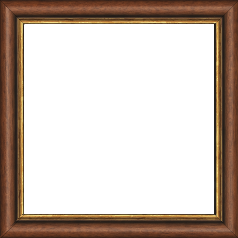Cadre bois profil arrondi largeur 2.4cm couleur marron rustique filet or - 60x60 Cadre bois profil arrondi largeur 2.4cm couleur marron rustique filet or - 60x60
