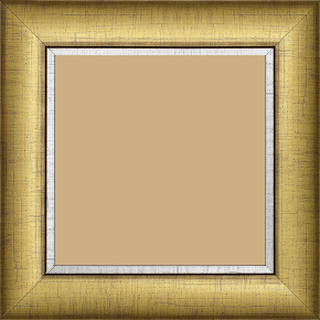 Cadre bois profil concave largeur 5cm couleur or   filet argent chaud - 70x70 Cadre bois profil concave largeur 5cm couleur or   filet argent chaud - 70x70