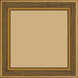 Cadre bois profil plat largeur 3.5cm couleur or fond noir filet or - 52x150