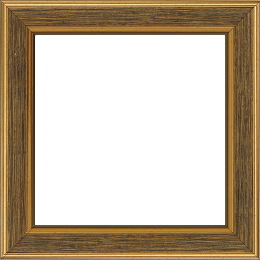 Cadre bois profil plat largeur 3.5cm couleur or fond noir filet or - 60x60