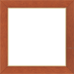 Cadre bois profil plat largeur 2.9cm couleur merisier filet or - 92x60